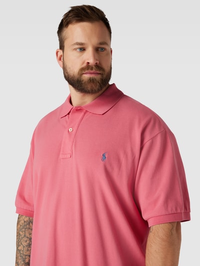 Polo Ralph Lauren Big & Tall PLUS SIZE poloshirt met labelstitching Lichtrood - 3