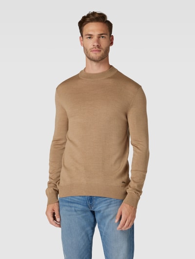 JOOP! Collection Strickpullover mit Rundhalsausschnitt Modell 'Davide' Camel 4