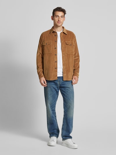 Tommy Hilfiger Regular Fit Hemdjacke mit Knopfleiste Modell 'CORDUROY' Camel 1