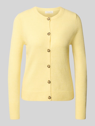 Christian Berg Woman Kardigan z okrągłym dekoltem i zapięciem na guziki Jasnożółty 2