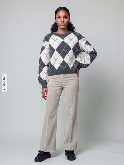 VERO MODA Pullover mit Rundhalsausschnitt Dunkelgrau Melange 1