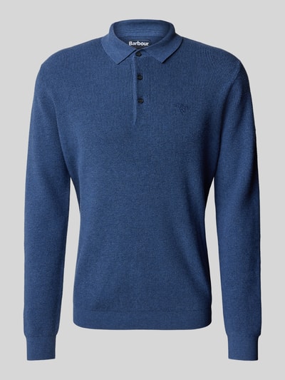 Barbour Strickpullover mit Polokragen Bleu 1