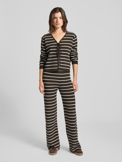 VILLA SOPHIE Strickjacke aus Viskose-Mix Modell 'NURIA' Dunkelbraun 1