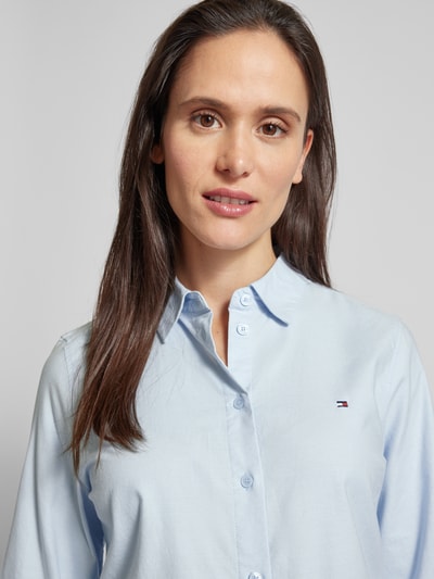 Tommy Hilfiger Regular fit overhemdblouse met logostitching, model 'OXFORD' Lichtblauw - 3