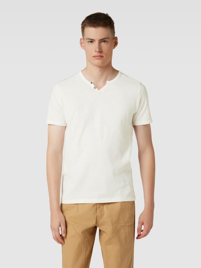 Jack & Jones T-Shirt mit kurzer Knopfleiste Offwhite 4