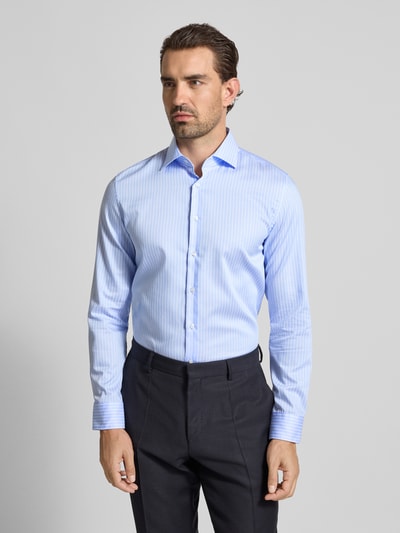 SEIDENSTICKER Koszula biznesowa o kroju slim fit z kołnierzykiem typu kent Błękitny 4