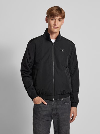 Calvin Klein Jeans Jack met labelprint, model 'PADDED HARRINGTON' Zwart - 4