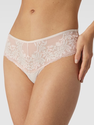 Esprit Majtki hipster z kwiatową koronką model ‘Seasonal Lace Short’ Złamany biały 3