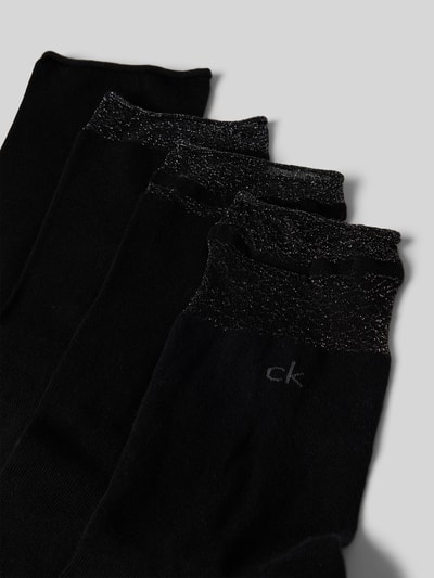 CK Calvin Klein Socken mit Effektgarn Modell 'LUREX' im 4er-Pack Black 2