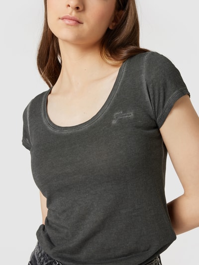 Guess T-Shirt mit Label-Stitching Black 3