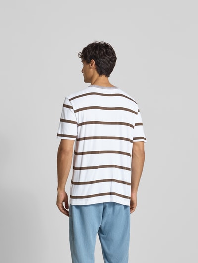 Officine Générale Regular Fit T-Shirt aus Baumwoll-Mix Weiss 5