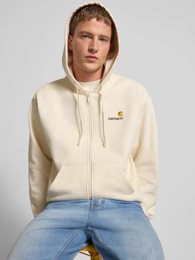 Carhartt Work In Progress Sweatjacke mit Känguru-Tasche Offwhite 3