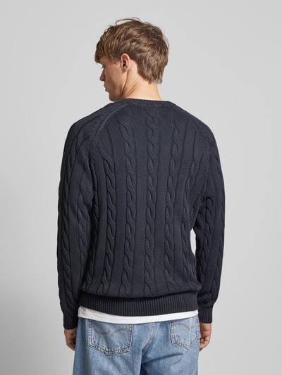 Pepe Jeans Strickpullover mit Zopfmuster Modell 'Camdem' Marine 5