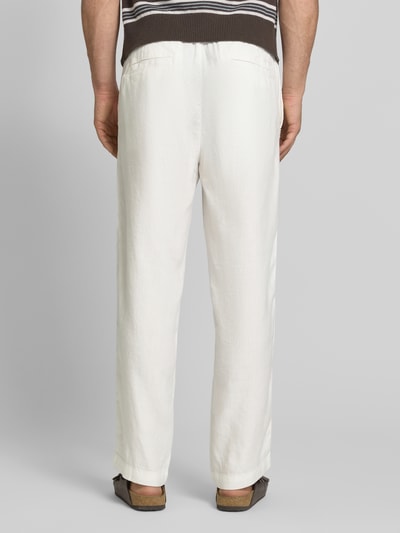 HUGO Straight Fit Schmale Hose aus Leinen-Lyocell-Mix Modell 'CINO' Offwhite 5