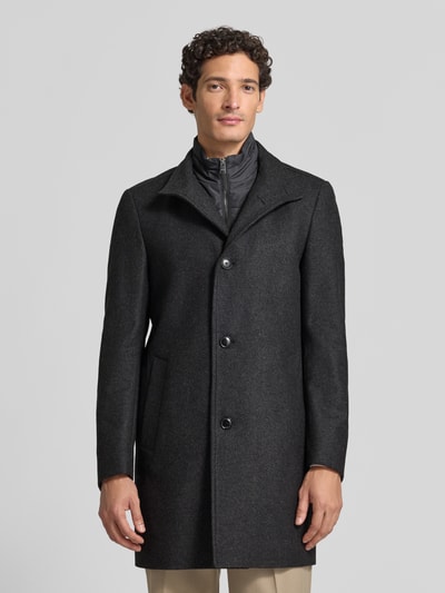 BOSS krój regular fit krótki płaszcz z mieszanka wełny model 'H-HYDE' Antracytowy 4