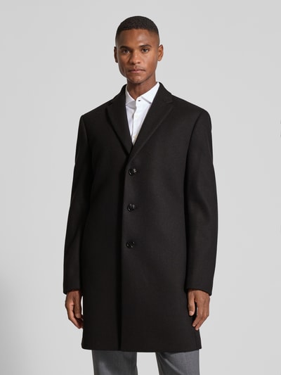 MCNEAL Lange jas van wolmix met reverskraag Zwart - 4