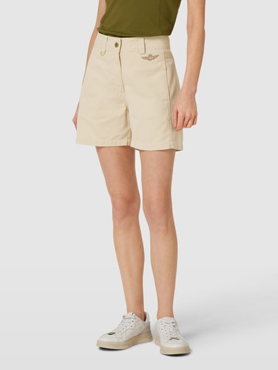 Aeronautica Militare Bermuda mit Label-Details Beige 4