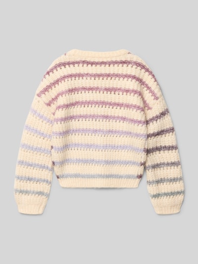 s.Oliver RED LABEL Loose fit gebreide pullover met all-over motief  Ecru - 3