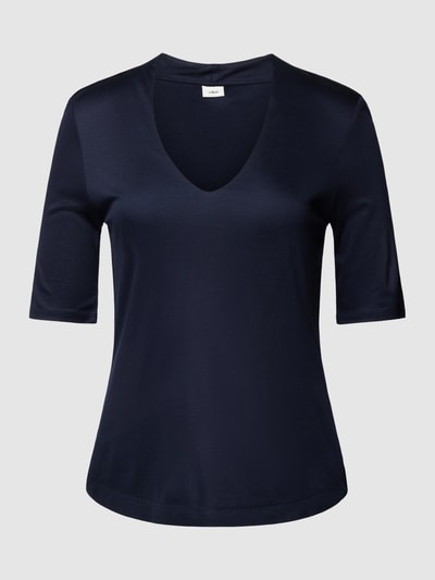 s.Oliver BLACK LABEL T-Shirt aus Viskose mit V-Ausschnitt Marine 2