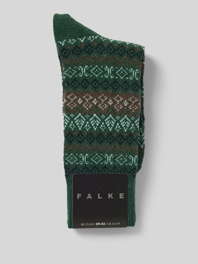 Falke Socken mit Label-Detail und Woll-Anteil Modell 'ASPEN' Dunkelgruen 3