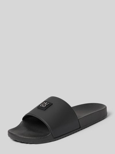 HUGO Badeschuhe mit Label Patch Modell 'TIMEIN_SLID_PHHW' Black 1