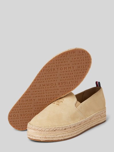 Tommy Hilfiger Mocassins van leer met labelstitching Beige - 3