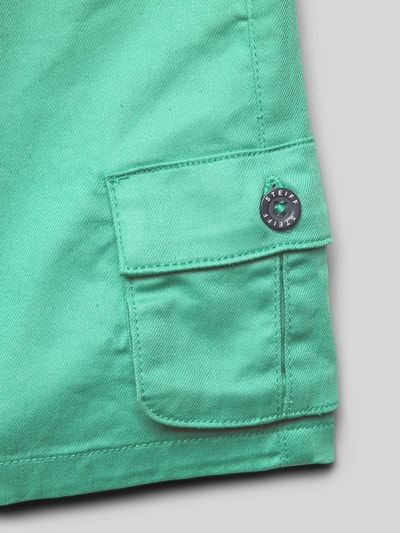 Steiff Bermuda met motiefstitching en klepzak Groen - 2