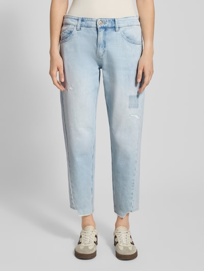 MAC Straight fit jeans met siernaden opzij, model 'Aleksa' Lichtblauw - 4