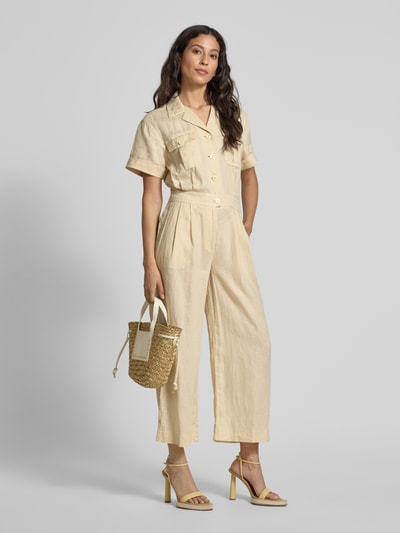 Lauren Ralph Lauren Jumpsuit aus Leinen mit Reverskragen Modell 'FABRICIA' Beige 1