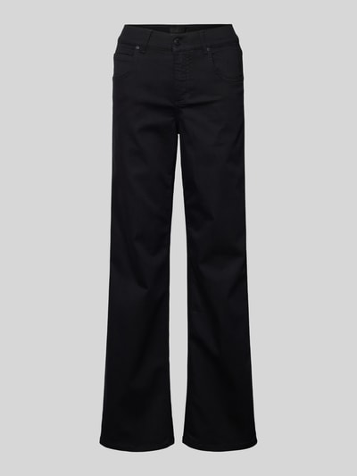 Produktfoto, Slim Fit Jeans z 5 kieszeniami, prosty krój, bawełna, model 'CICI' od Angels, czarny kolor, dama, gładka faktura