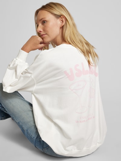 VILLA SOPHIE Oversized sweatshirt met ronde hals, model 'ESSENTIALS' Offwhite - 3