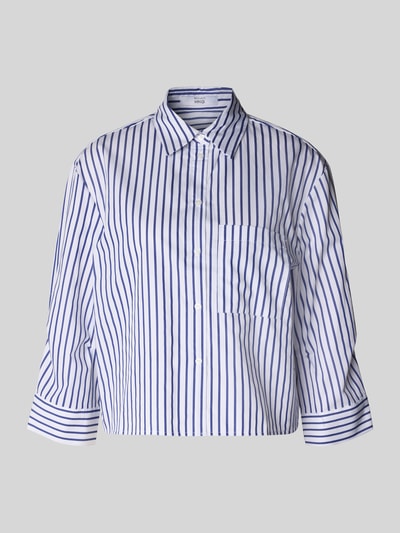 Mango Cropped Hemdbluse mit Kentkragen Modell 'GIGI' Hellblau 2