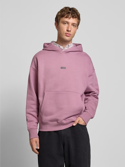 Hugo Blue Loose Fit Hoodie aus reiner Baumwolle Modell 'NAZARDO' Altrosa 4