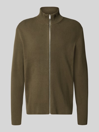 Lindbergh Strickjacke mit Strukturmuster Oliv 2