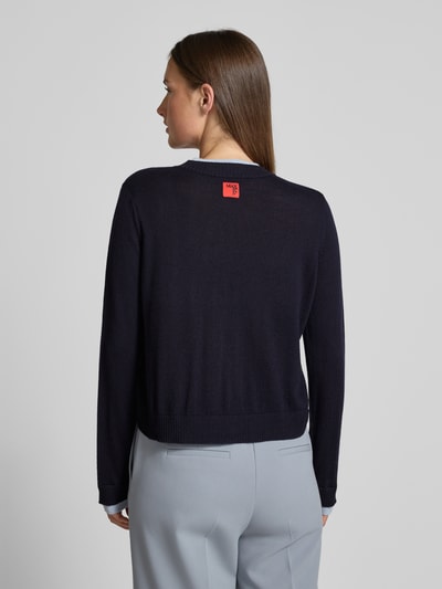 MAX&Co. Regular Fit Strickjacke aus reiner Wolle Modell 'FOCE' Marine 5