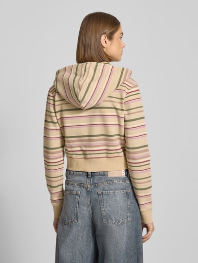 Guess Jeans Cropped Sweatjacke mit Kapuze Beige 5