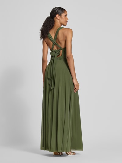 Jake*s Cocktail Avondjurk met V-hals en plooien Olijfgroen gemêleerd - 5