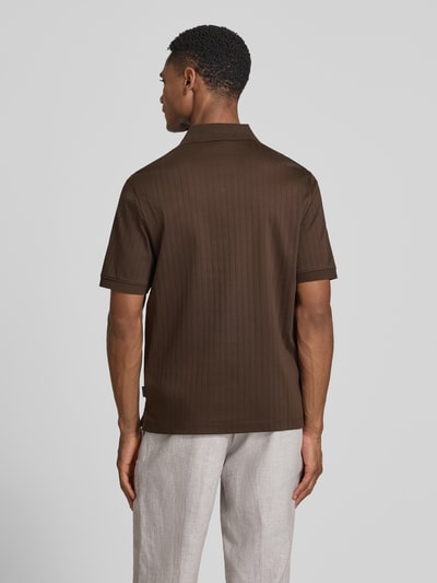 bugatti Regular Fit Poloshirt mit Knopfleiste Dunkelbraun 5