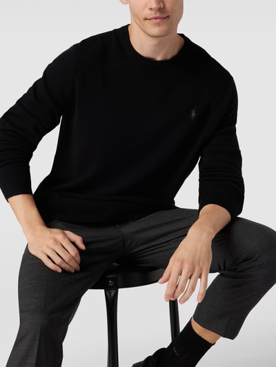 Polo Ralph Lauren Kaschmirpullover mit Brand-Stitching Schwarz 3