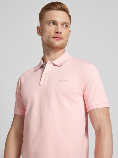 Gant Koszulka polo o kroju regular fit z wyhaftowanym logo Mocnoróżowy 3