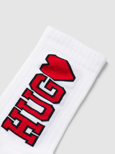 HUGO Socken mit Label-Print Modell 'LOVE' Weiss 2