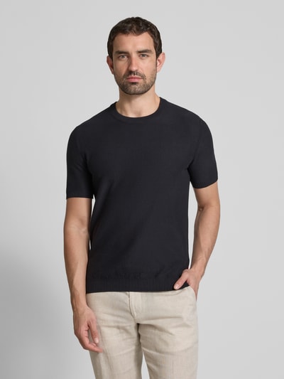 JOOP! Jeans T-Shirt mit gerippten Abschlüssen Modell 'Simoro' Marine 4