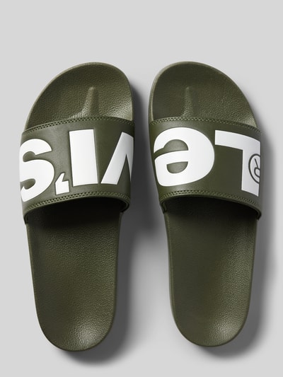 Levi's® Slides mit Label-Print Modell 'JUNE' Khaki 3