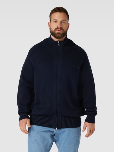 Tommy Hilfiger Big & Tall PLUS SIZE gebreid jack met label- en logostitching Marineblauw - 4