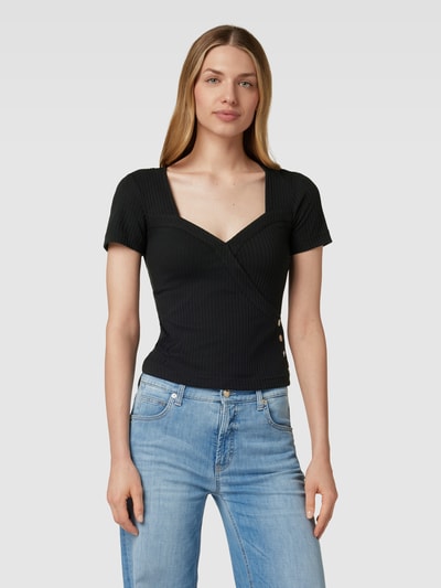 Guess T-shirt met sierknopen, model 'EDNA' Zwart - 4