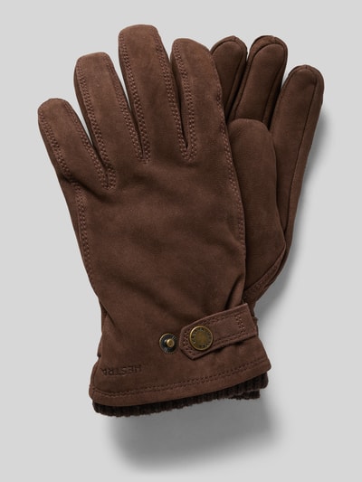 Hestra Rękawiczki z detalem z logo model ‘Bergvik’ Jasnobrązowy 1