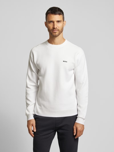 BOSS Green Pullover mit Strukturmuster Modell 'Rartic' Weiss 4