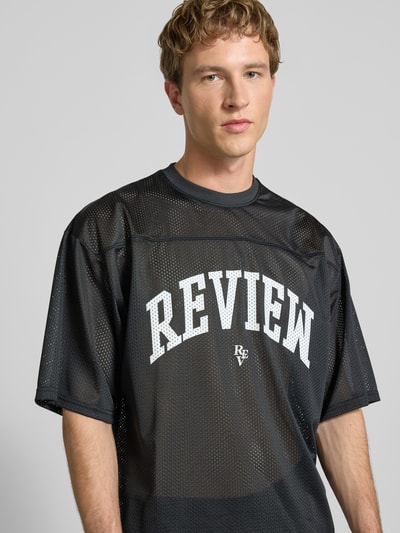 REVIEW T-Shirt aus Mesh mit Logo-Print Black 3