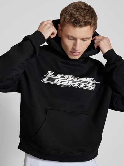 Low Lights Studios Hoodie met labelprint, model 'Lightning' Zwart - 3