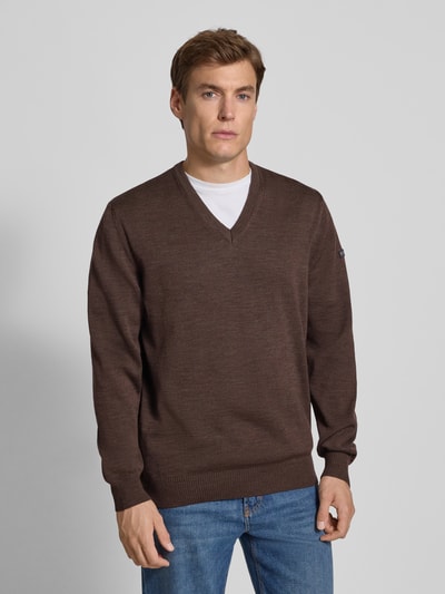 MAERZ Muenchen Gebreide pullover van merinowol Middenbruin - 4